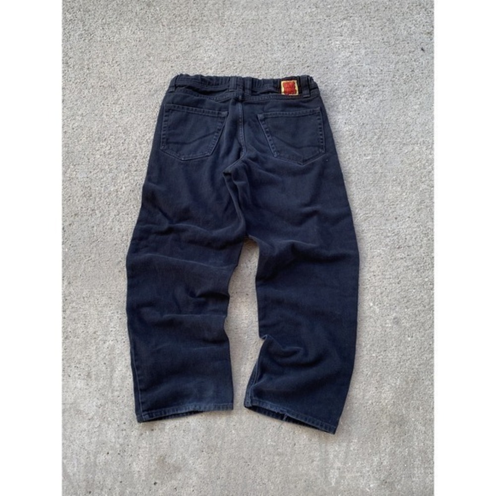 Empyre Jeans Mens 26 Relaxed Fit Denim Pants Wide Leg Embroidered Patchwork Skat